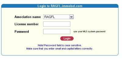 login screen